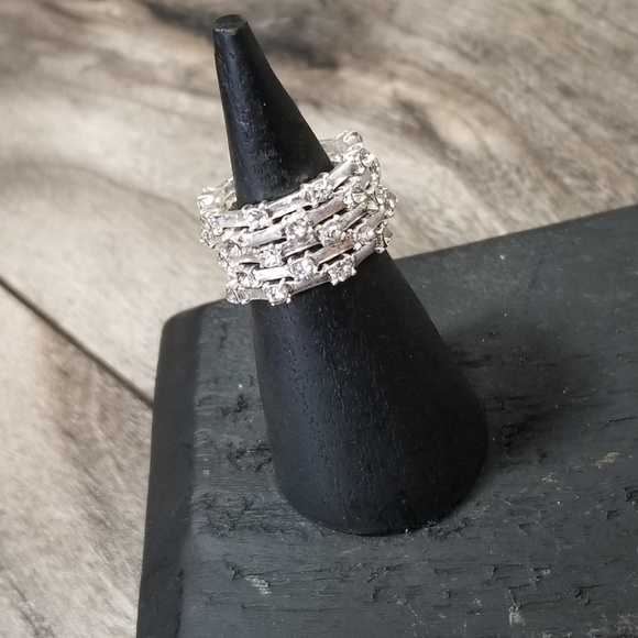 Stackable Crystal Silver Ring - Picture 3 of 4